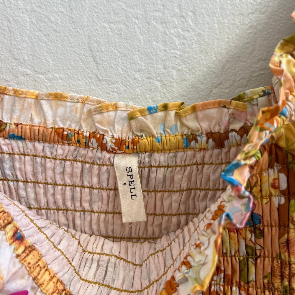 Spell & The Gypsy $288 Freda Shirred Blouse + Patchwork Shorts Set - Picture 9 of 12